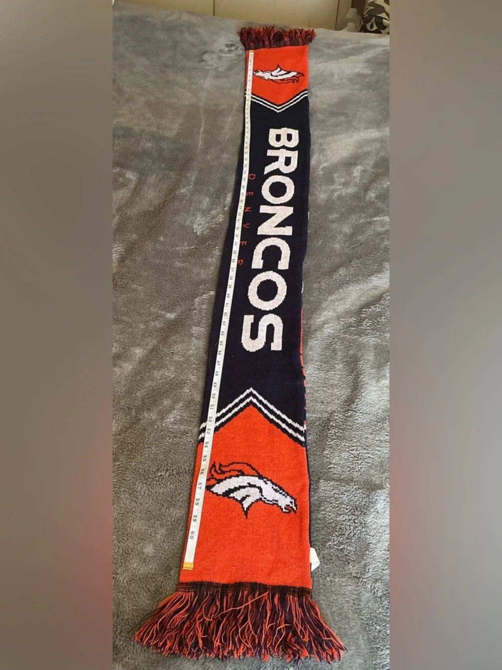 Denver Broncos Scarf Forever Brand NFL Football Orange Blue Unisex Adult